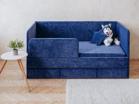 Диван-кровать Happy (синий) в Мохсоголлохе - mohsogolloh.mebel-nsk.ru | фото