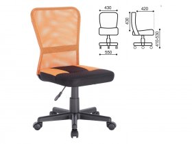 Кресло компактное BRABIX Smart MG-313, без подлокотников, комбинированное, черное/оранжевое в Мохсоголлохе - mohsogolloh.mebel-nsk.ru | фото