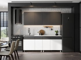 Кухонный гарнитур София (2,0м) (бланж/графит матовый) в Мохсоголлохе - mohsogolloh.mebel-nsk.ru | фото
