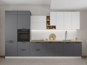 Модульная кухня Фортуна (белый/графит) в Мохсоголлохе - mohsogolloh.mebel-nsk.ru | фото