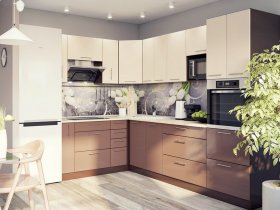 Модульная кухня Классика (ваниль/шоколад) в Мохсоголлохе - mohsogolloh.mebel-nsk.ru | фото