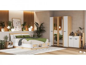 Модульная спальня Санса (дуб сонома/белый) в Мохсоголлохе - mohsogolloh.mebel-nsk.ru | фото
