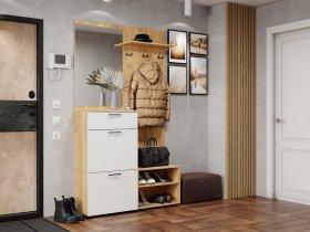 Прихожая Монтана (дуб крафт золотой/белый) в Мохсоголлохе - mohsogolloh.mebel-nsk.ru | фото