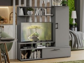 Стенка «Сиена» (графит серый) в Мохсоголлохе - mohsogolloh.mebel-nsk.ru | фото
