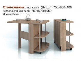 Стол-книжка с полками в Мохсоголлохе - mohsogolloh.mebel-nsk.ru | фото