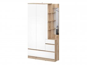 Вешалка с зеркалом Брауни (дуб делано/белый) в Мохсоголлохе - mohsogolloh.mebel-nsk.ru | фото